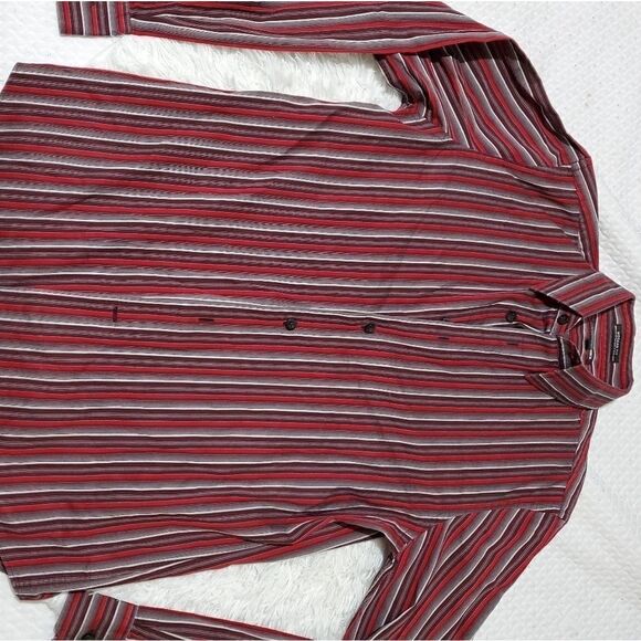 Men's Express 1mx striped Modern Fit  shirt  sz M - Picture 2 of 4
